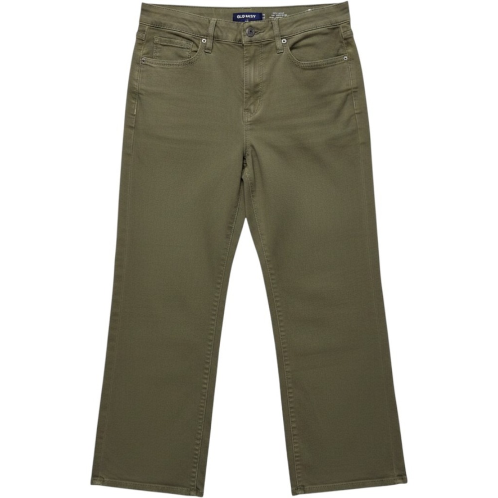 Old Navy Sky-Hi Wide Leg Jeans Olive Green Extra High Rise Size 10 Tall